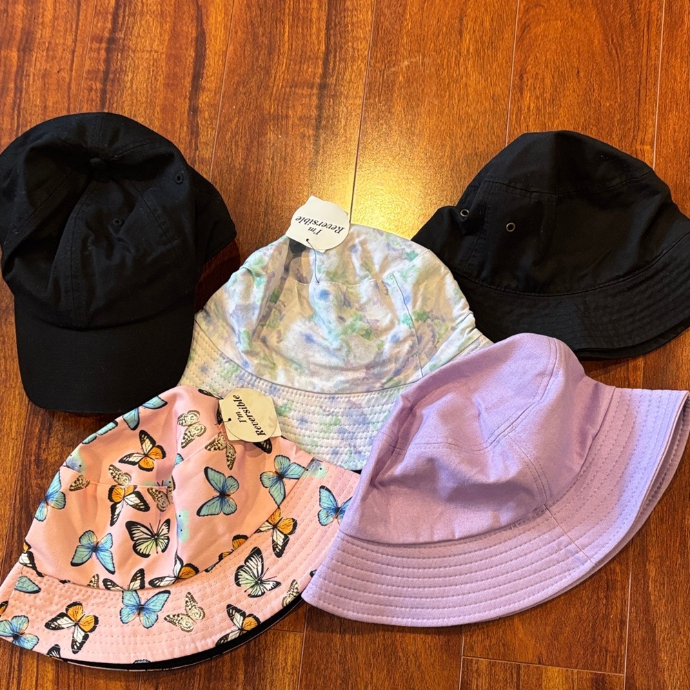 Charlotte Russe Kids Bucket Hat Collection - Black, Purple, Pink, Multicolor